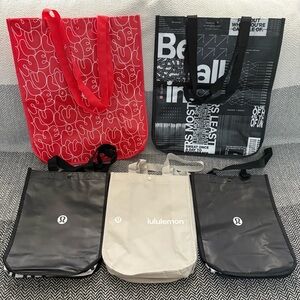 Lululemon Reusable Tote Bags -Set of 5